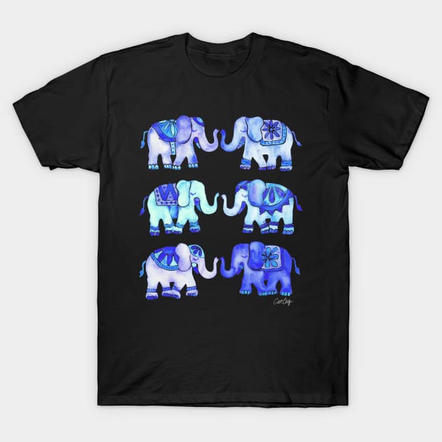 blue elephants T-Shirt by CatCoq